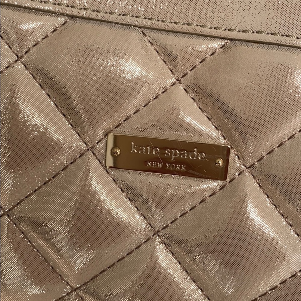 💯 Authentic Kate Spade - Y2K Vintage Gold Shimmer Puffer Purse - Picture 2 of 8